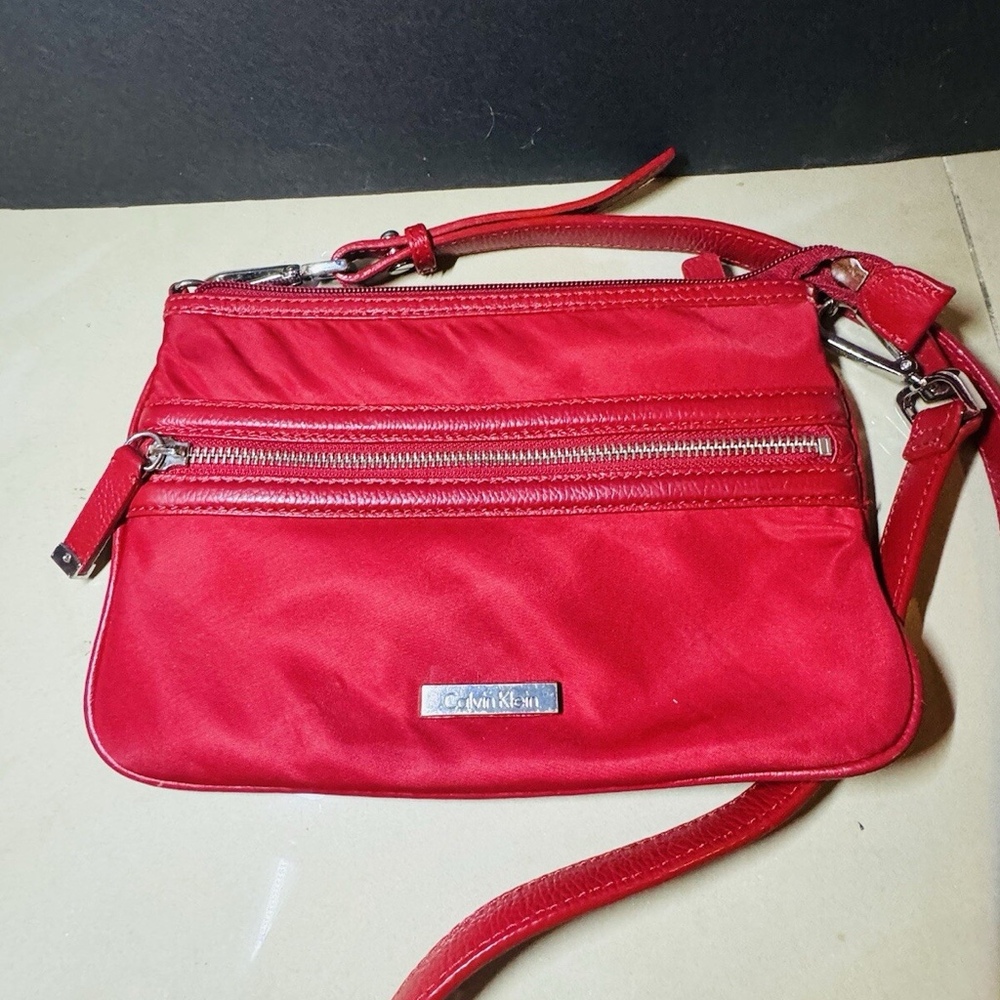 Calvin Klein Red Crossbody Purse Bag